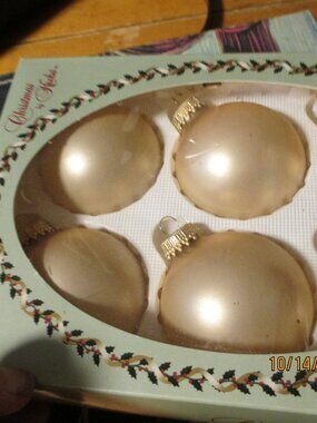Christmas by Krebs lot of 6 NOS chiffon Gold ornaments never used in box